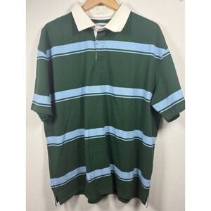 NWT Old Navy Mens Rugby Striped Green Blue Polo Shirt‎ Preppy Ivy League XL Tall